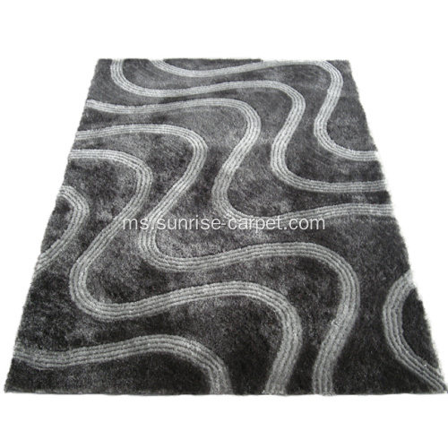 Karpet Shaggy Silk dengan Reka Bentuk Blading